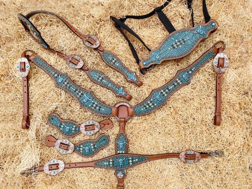 Western leather headstall - western,