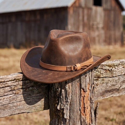 Mens distressed brown leather - distressed,