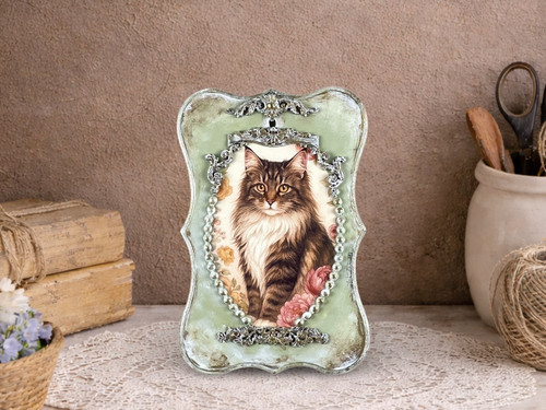 Maine coon cat ornate wood - cat,