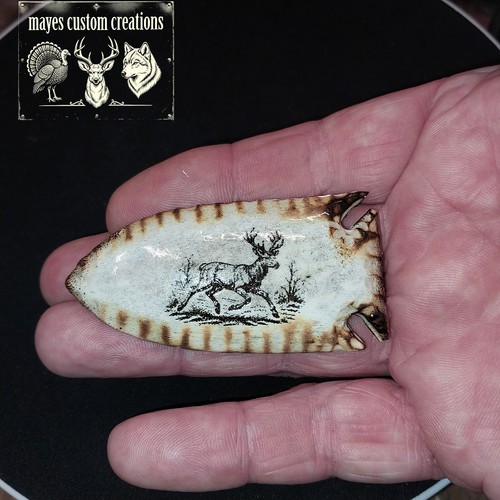 Deer antler carved hat - carved, pin