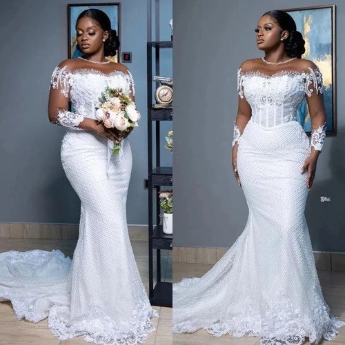 Elegant white mermaid wedding - white,