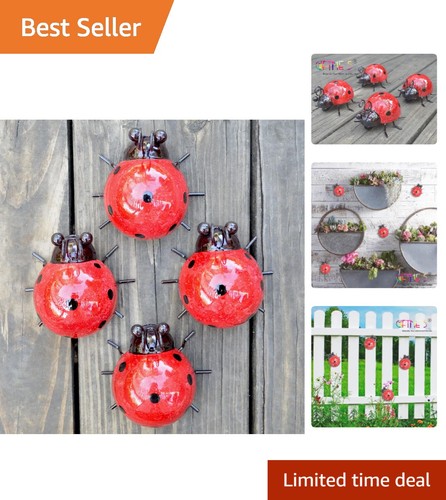 Cute ladybug metal garden art - ladybug,