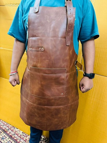 Apron leather bbq butcher - leather,