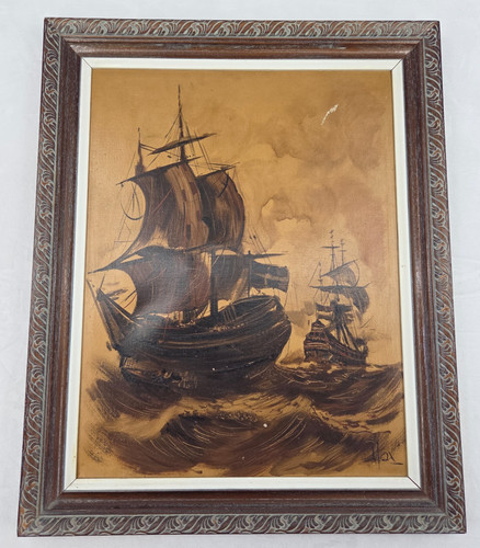 Vtg 60s mcm - 60s, oil