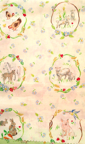 Fabric red rooster beatrix - fabric,