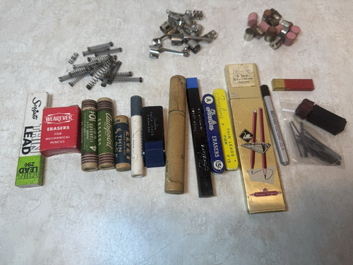 Assorted lot lead erasers - &,
