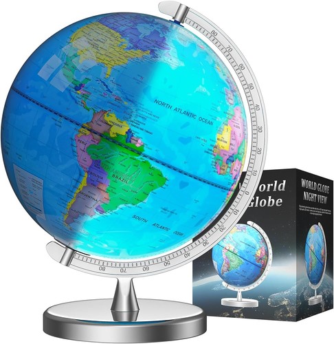 Illuminated world globe - 12",
