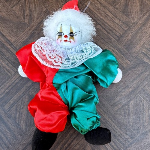 Vintage porcelain clown doll - porcelain,