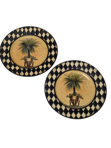 Home interior palm tree plates - interior,