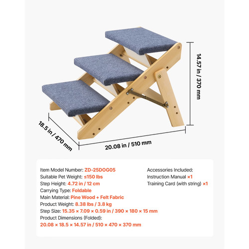 Step wooden pet stairs - wooden,