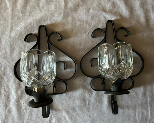 Set black metal sconce - set,
