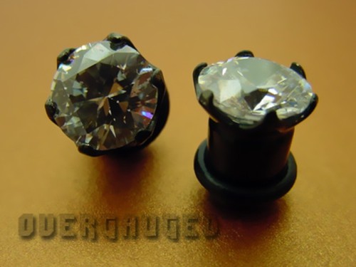 Pair black 00g single - black,