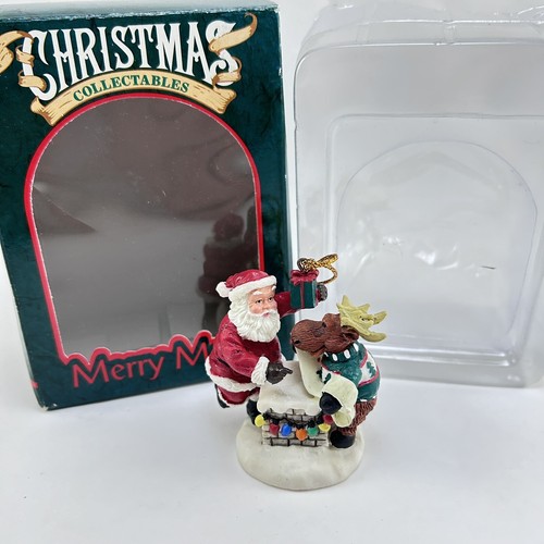 Vtg santa moose chimney - santa, on