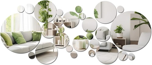 Acrylic circle mirror - acrylic, decals