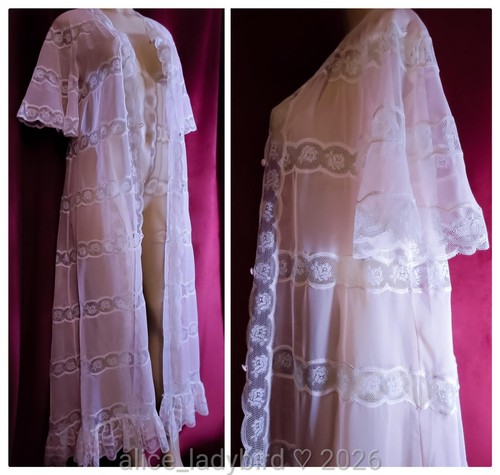 Vintage sheer chiffon peignoir - sheer,