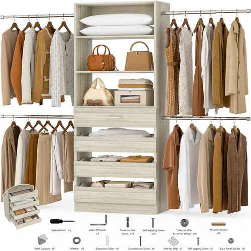 9ft closet organizer system - 4-9ft,
