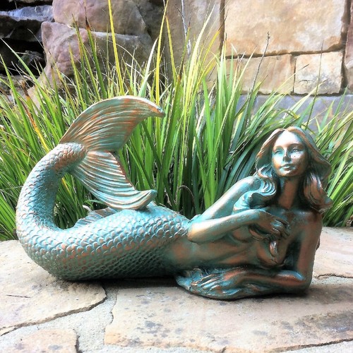 Mermaid statue laying down - mermaid,