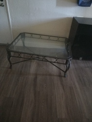 Iron leather rectangular - leather, glass