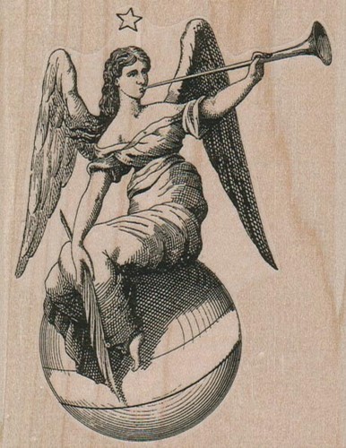 Angel blowing horn x - blowing, 3