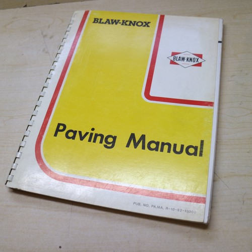 Blaw knox paver finisher - paver, owner