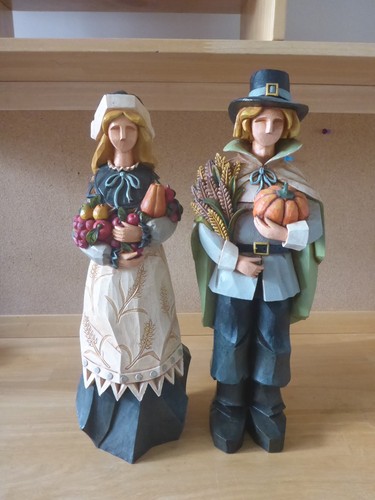 Harvest couple pilgrims resin - harvest,