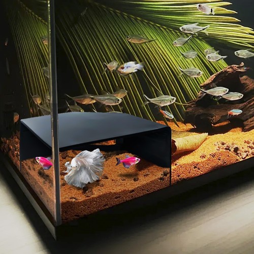Aquarium corner cave hide - aquarium,