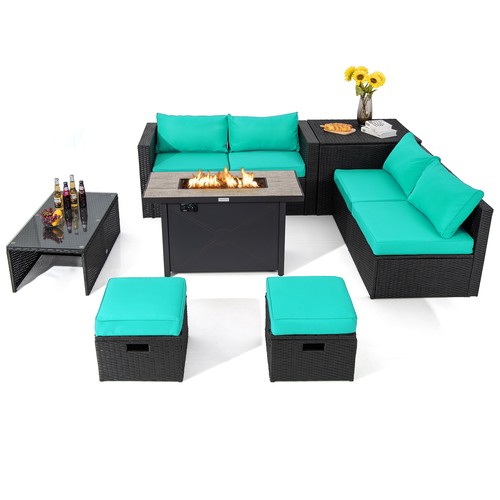 9pcs patio rattan - 9pcs,