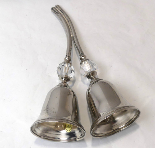 Vtg silver plated double bell - plated,