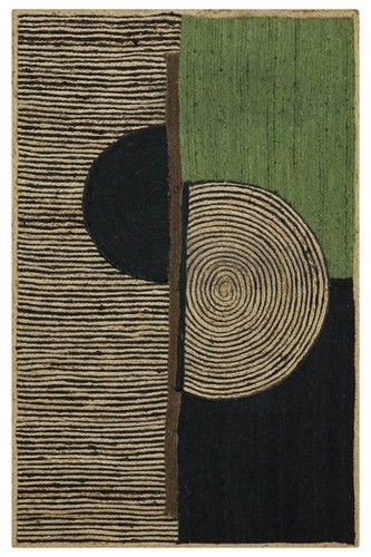 Hand braided jute kilim area - jute,