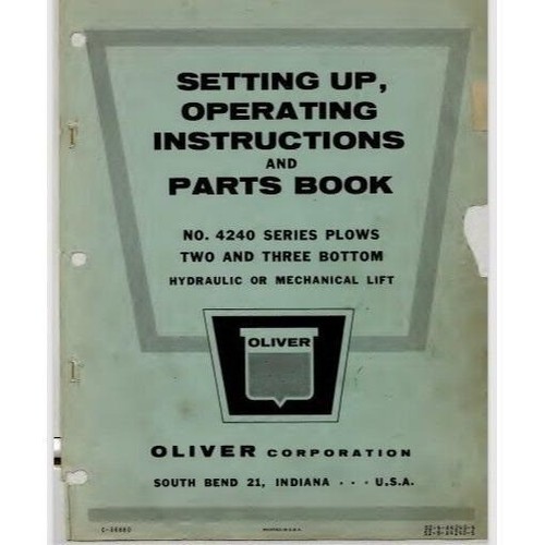 Oliver 4240 plow operating - plow, and