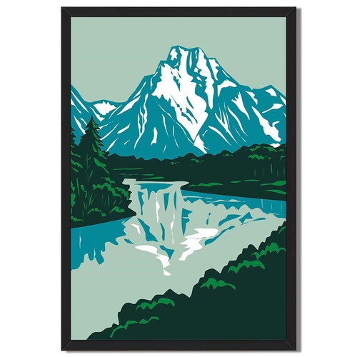 Snowy mountain lake - snowy,