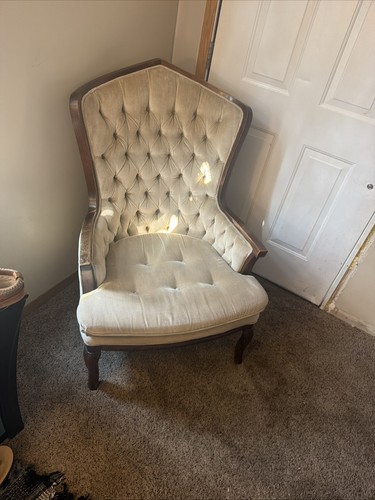 Antique tufted chair - chair,