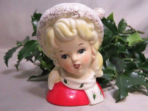Vintage inarco girl head vase - girl,