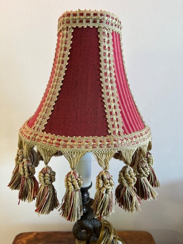Lampshade bell burgundy - bell, gold