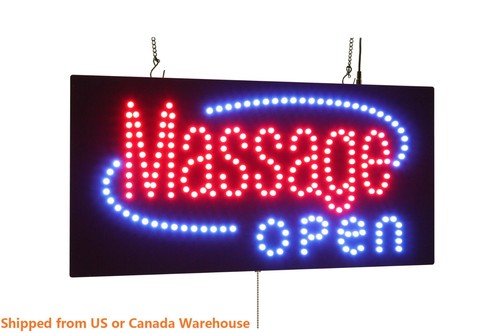 Massage open sign neon - open,
