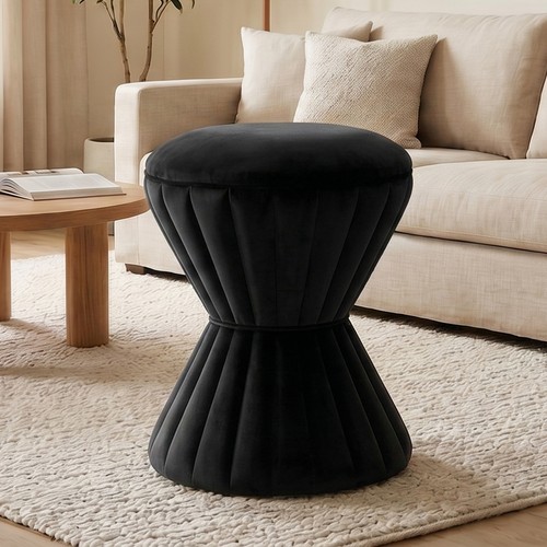 Velvet ottoman vanity - velvet,