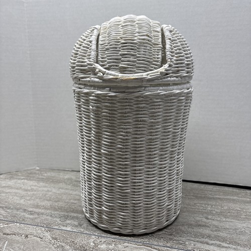 Dome top white wicker waste - dome,