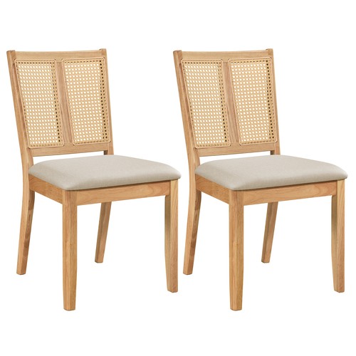 Rattan dining chairs set 2 - rattan,