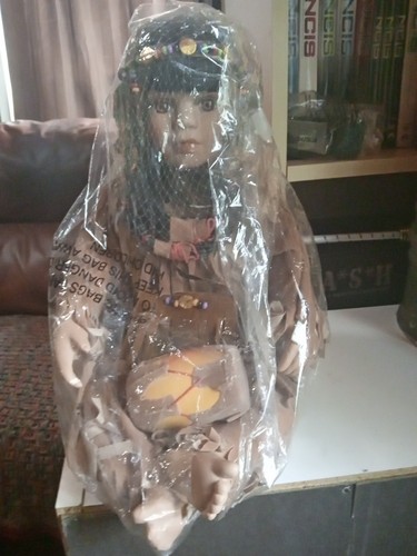Porcelain indian doll - porcelain,