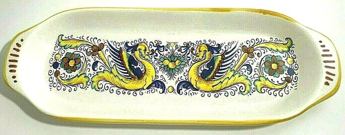 Vintage deruta oval - deruta, celery