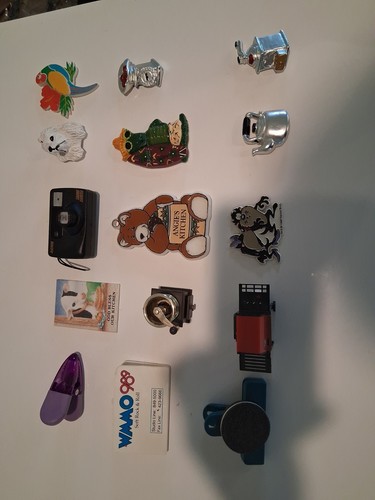 Vtg refrigerator magnets - refrigerator,