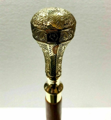 Vintage wooden walking stick - wooden,