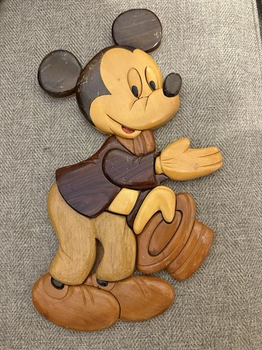 Vintage disney intarsia - vintage, wood