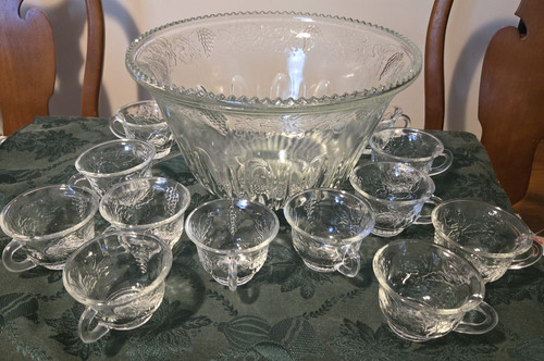 Mcm glass punch - set, with