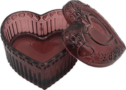 Glass jewelry box heart shape - box,