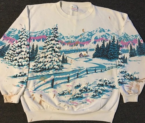 Vtg 90s snow mountain - snow, faded