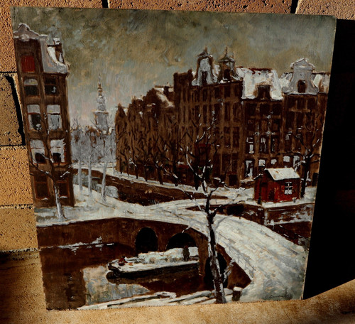 Mid century european city snow - century,