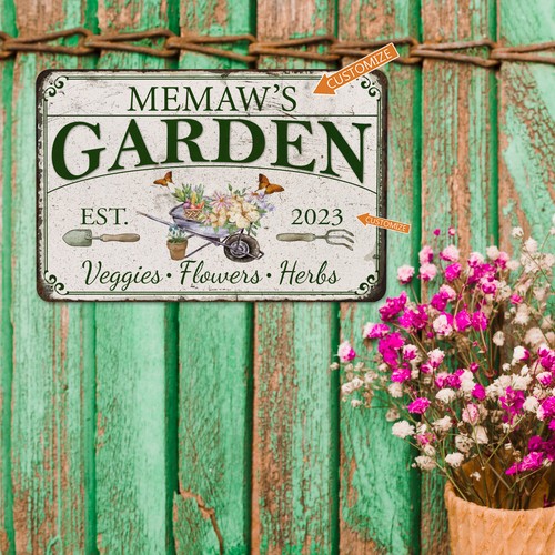 Personalized garden sign - garden,
