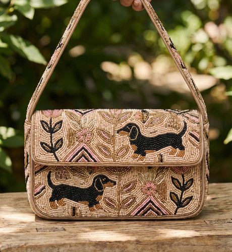Handmade beaded dachshund - handmade,