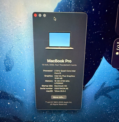 Apple macbook pro 13in - pro, 2020